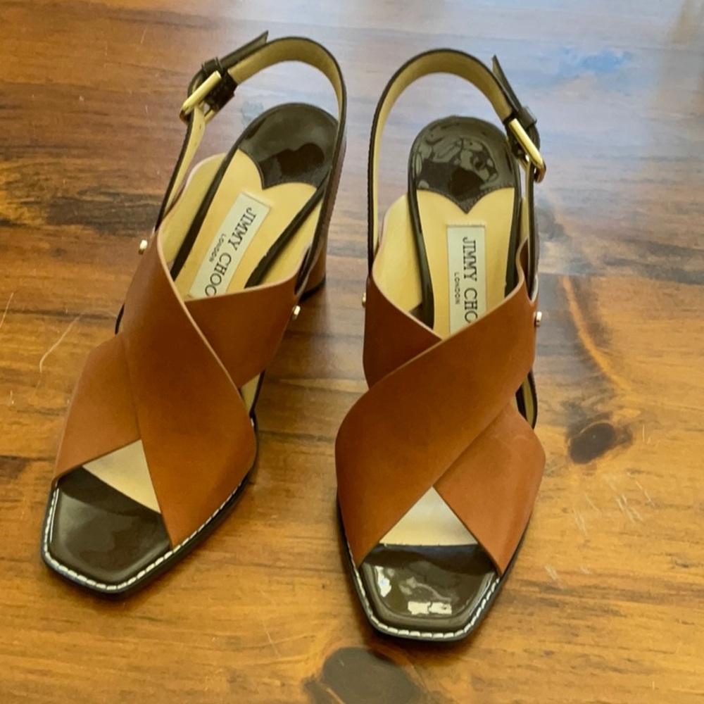 Jimmy Choo Brown Slingback Sandals